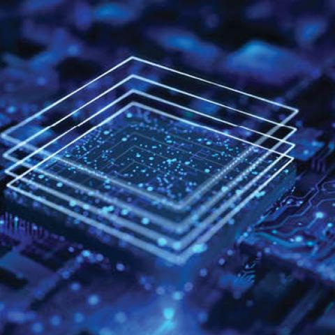 Artistic rendering of a computer processing chip (Getty Images). 