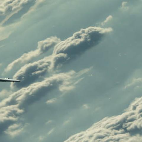 A B-52 Stratofortress assigned to the 2nd Bomb Wing flies at a high altitude during a mission over the Baltic Sea, Oct. 23, 2019. (U.S. Air Force photo by SSgt. Trevor T. McBride)