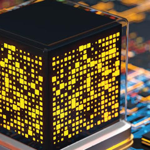  Conceptual depiction of a quantum computer central processing unit. (Olemedia/Getty Images)
