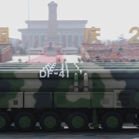 Dongfeng-41 nuclear missiles take part in a military parade celebrating the 70th anniversary of the founding of the People's Republic of China in Beijing, China, on Oct. 1, 2019. (Getty Images)