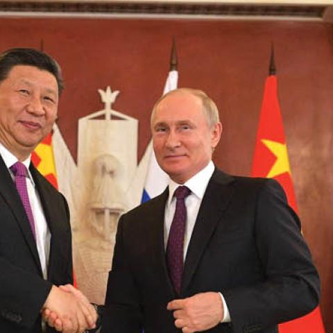 Chinese Leader Xi Jinping meets Russian President Vladimir Putin in Moscow, Russia on June 05, 2019. (Photo by Kremlin Press Office/Anadolu Agency/Getty Images)