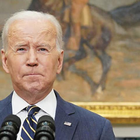 U.S. President Joe Biden speaks about trade with Russia, from the Roosevelt Room of the White House in Washington, DC, on March 11, 2022. (Photo by Mandel Ngan/AFP via Getty Images)