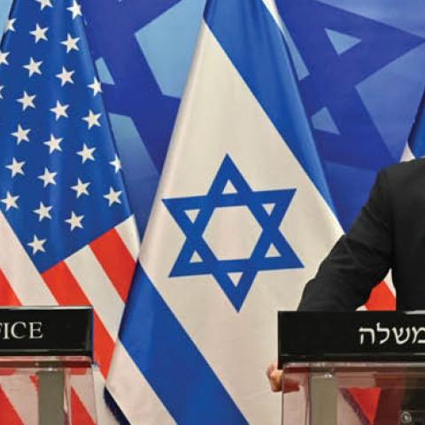 Israeli Prime Minister Naftali Bennett and U.S. Secretary of State Antony Blinken hold a joint press conference following their meeting within the Negev Summit in Tel Aviv, Israel on March 27, 2022. (Photo by GPO/Handout/Anadolu Agency via Getty Images)