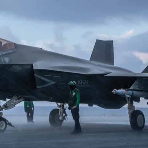 CF-5 FLT 218 on the USS George Washington on August 18, 2016. (Todd R. McQueen)