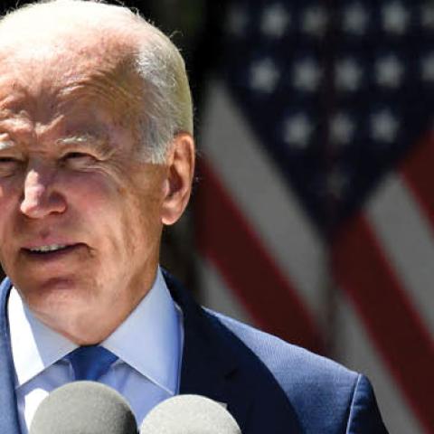 U.S. President Joe Biden delivers remarks in the Rose Garden of the White House in Washington, DC, on May 9, 2022. (Photo by Nicholas Kamm / AFP via Getty Images)