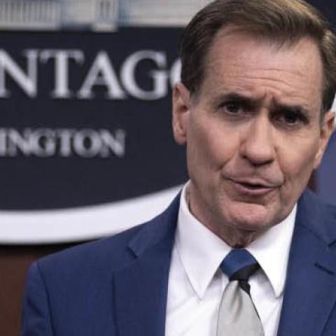 Pentagon Press Secretary John F. Kirby holds a press briefing at the Pentagon on May 9, 2022. (DoD photo by Lisa Ferdinando)
