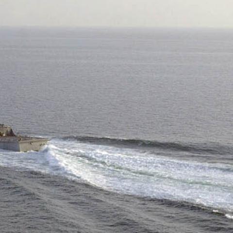 The Aegis-class destroyer USS Curtis Wilbur (DDG 54) is deployed in support of Operation Enduring Freedom. (Photo by Mai/Getty Images)