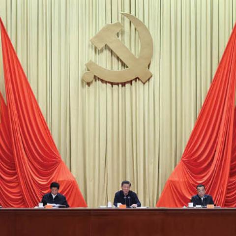 Xi Jinping addresses the opening of a study session at the Party School of the CPC Central Committee attended by provincial and ministerial-level officials, Jan. 11, 2022. (Photo by Wang Ye/Xinhua via Getty Images)