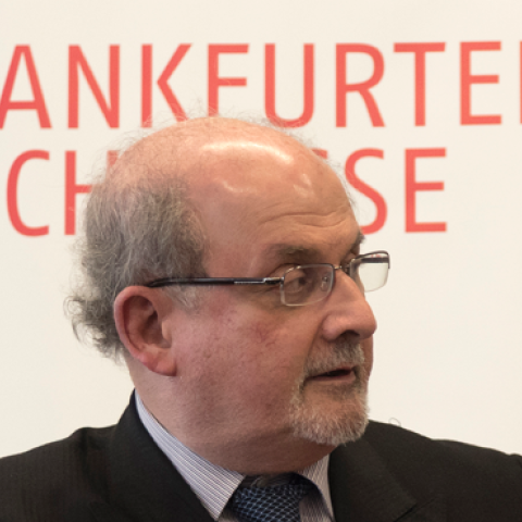 Salman Rushdie participates in the Frankfurt Book Fair on October 13, 2015, in Frankfurt, Germany. (Horacio Villalobos/Corbis via Getty Images)