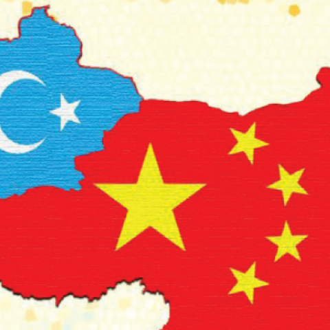 Cover photo for an article published by al-Qaeda in the Indian Subcontinent (AQIS) magazine Hitteen on China, Pakistan, and the Uyghurs. (Riccardo Valle and Lucas Webber)